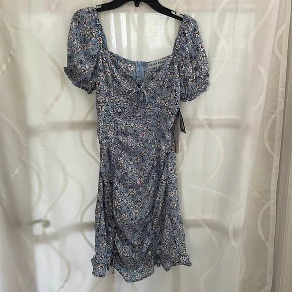 almost famous blue dress Family Velvet Dress & Brown Button Down